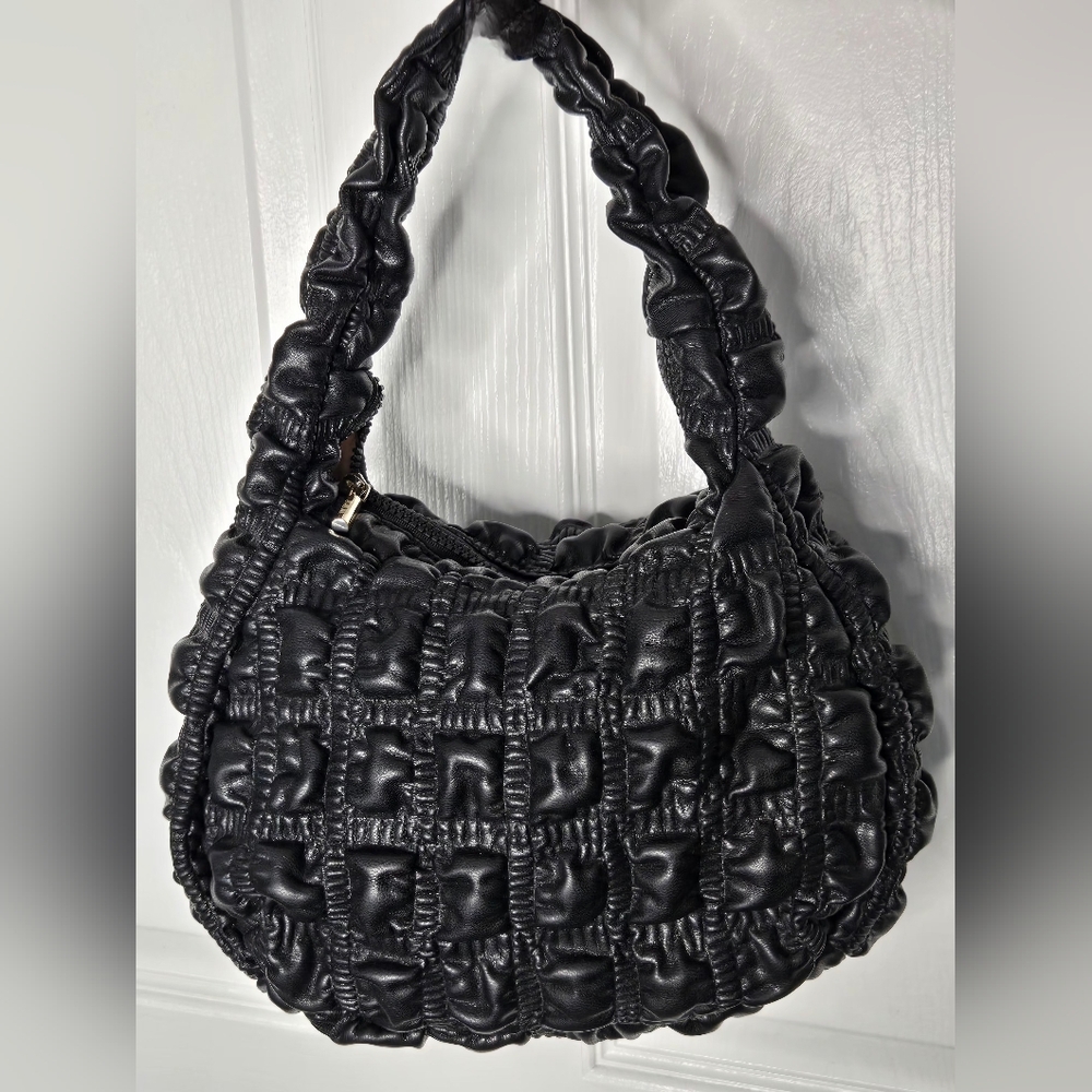 Jason Wu Fay Bubble Small Baguette Top Handle Handbag | Black Vegan Leather